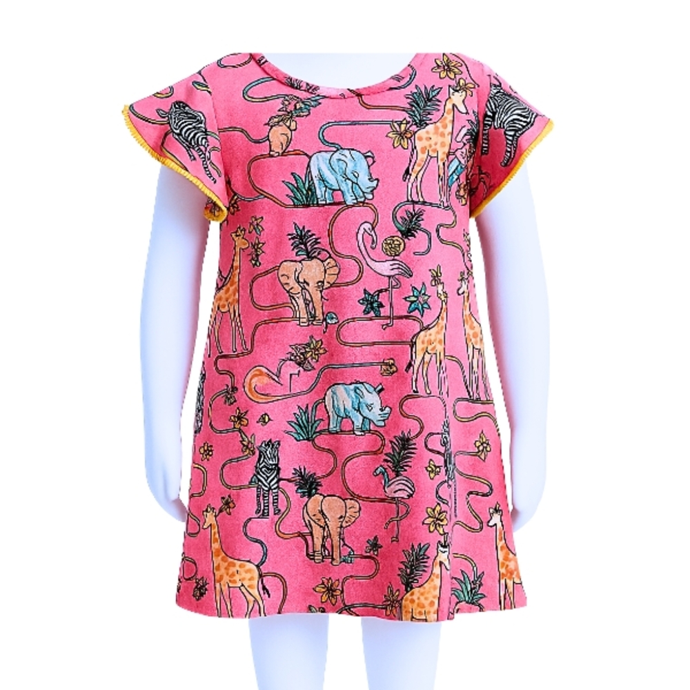 Cat & Jack Girls Safari Animal Print Sleep Dress Size 10/11